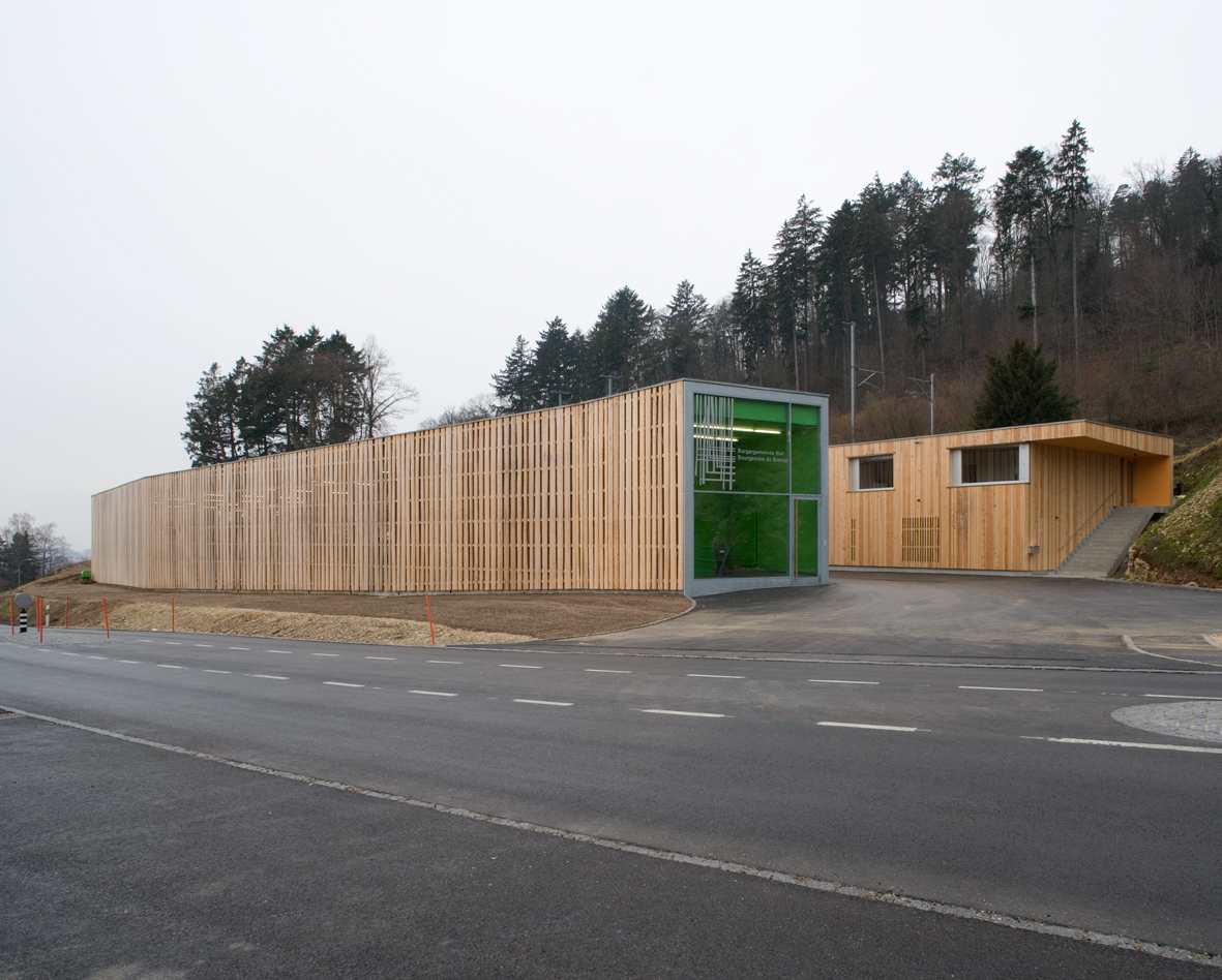 : Forstwerkhof Burgergemeinde, Biel, Prix Lignum, Holzpreis Schweiz, bauzeit architekten